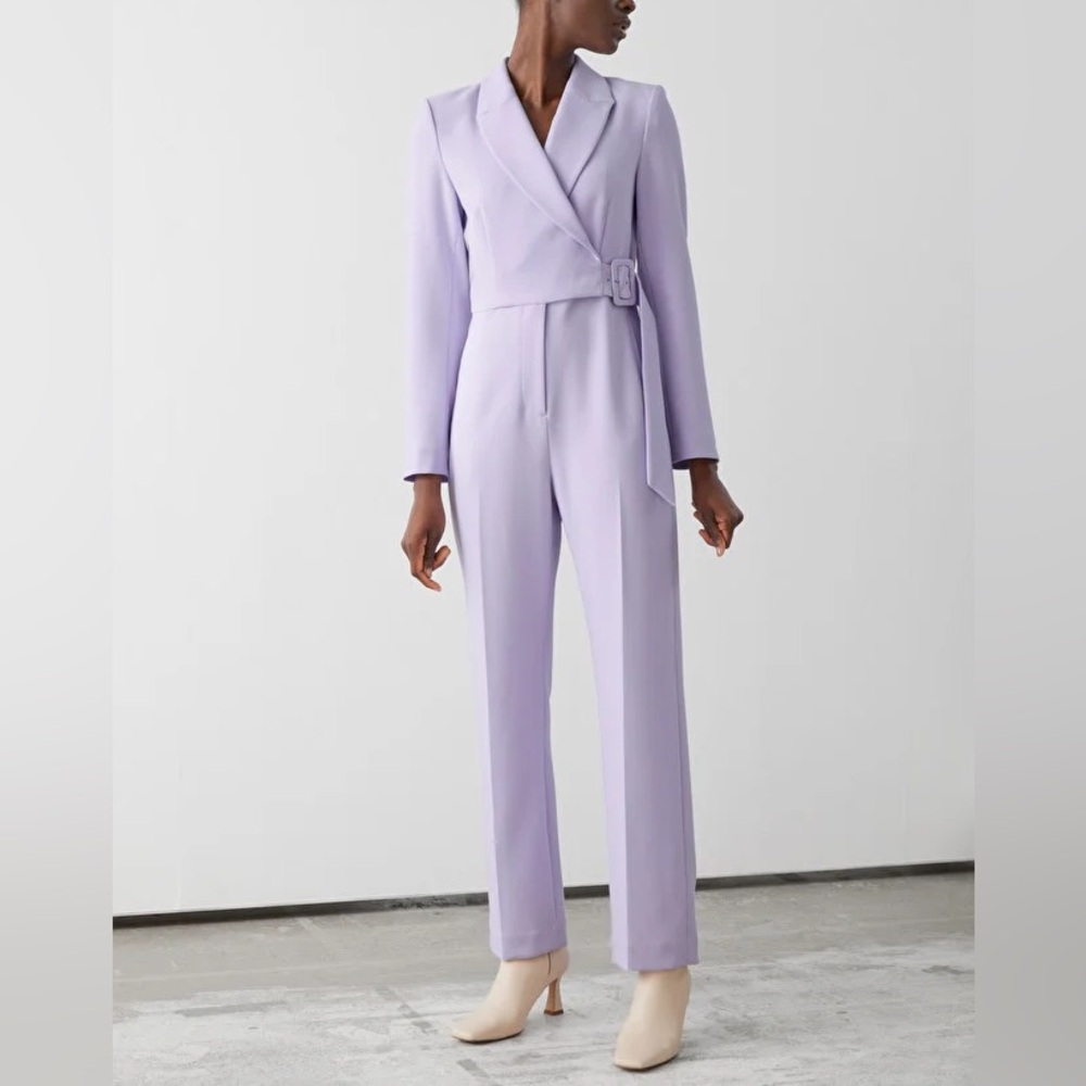& Other Stories Structured Padded Shoulder Jumpsuit sz 4